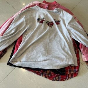 Girls button down Shirt and long sleeve bundle